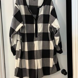 Black and White Plaid Shortall